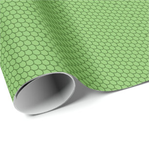 Papier Cadeau IMAGINAIRE PARTY, GREEN DRAGON SCALES MOTIF Nouvea