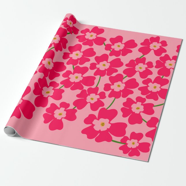 Papier Cadeau Imaginaire rose magenta puissance (Déroulé)