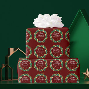 Papier Cadeau Immobilier Entreprise Élégante Personnalisée Rouge