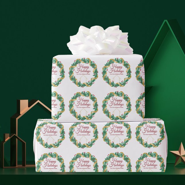Papier Cadeau Immobilier Société Personnalisé Chic Vacances Wrea (Créateur téléchargé)