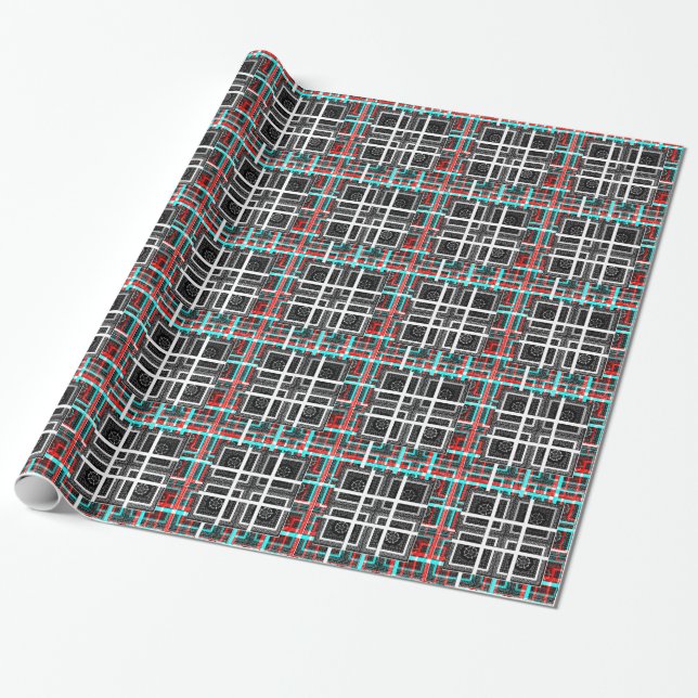 Papier Cadeau Impression À damiers Motif (Déroulé)