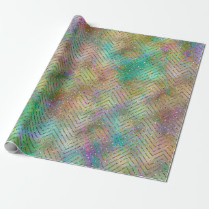 Papier Cadeau Impression à motif chevron lumières arc-en-ciel do