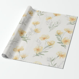Papier Cadeau Impression botanique de fleurs sauvages cottagecor