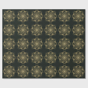 Papier Cadeau Impression d'art de mandala géométrique doré – Art
