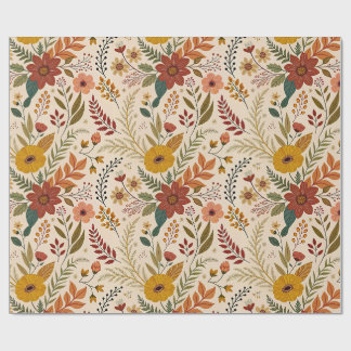 Papier Cadeau Impression de fleurs sauvages automnales inspirée