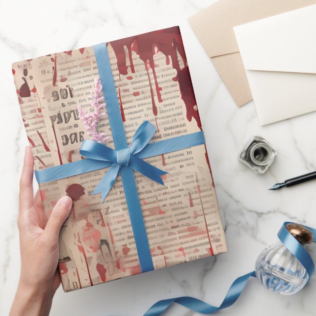 Papier Cadeau Impression de journal ensanglantée (Cadeaux)