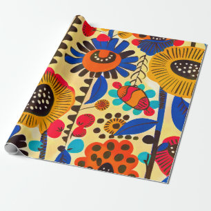 Papier Cadeau Impression florale du patrimoine mexicain