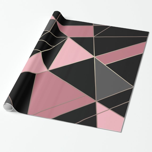 Papier Cadeau Impression géométrique moderne Abstraite (Déroulé)