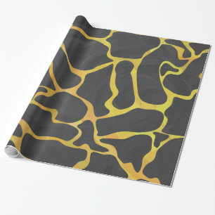 Papier Cadeau Impression Giraffe noir et jaune