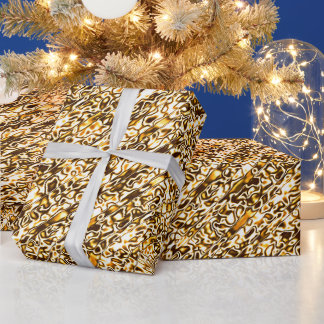 Papier Cadeau Impression Gold Cheetah