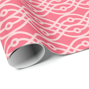 Papier Cadeau Impression kimono, rose corail profond