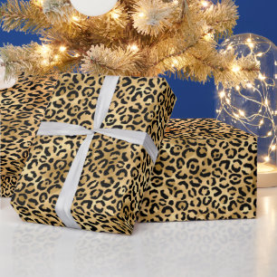 Papier Cadeau Impression léopard doré Motif d'animal sauvage a