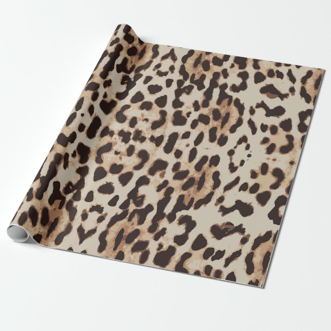 Papier Cadeau Impression style léopard. (Déroulé)