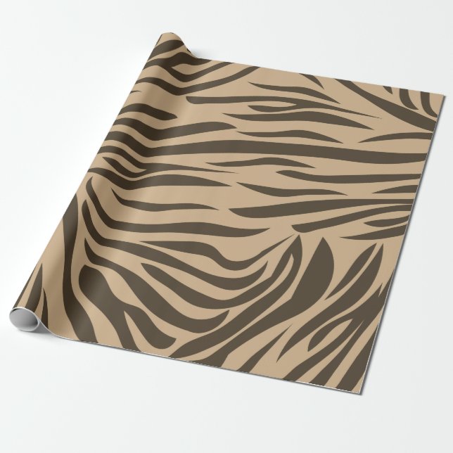 Papier Cadeau Impression Zebra Brown (Déroulé)