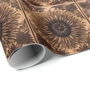 Papier Cadeau Imprimé en bois de fleurs Banksia australienne