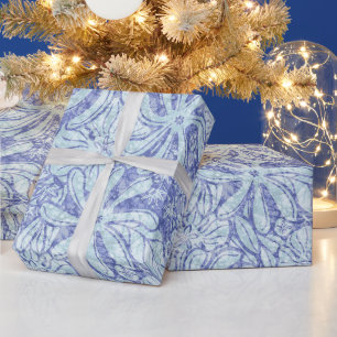 Papier Cadeau Imprimé hawaïen Naupaka ilima fleurs de tiare