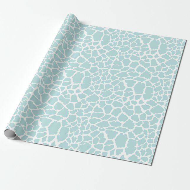 Papier Cadeau Imprimer Giraffe Bleue (Déroulé)