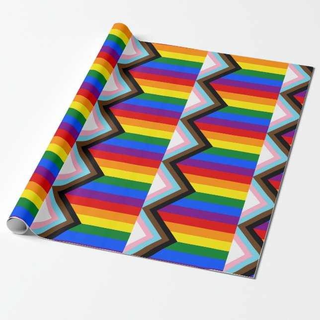 Papier Cadeau Indicateur de fierté de progression LGBTQ+ (Déroulé)