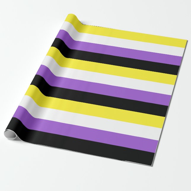 Papier Cadeau Indicateur de fierté non binaire (Déroulé)