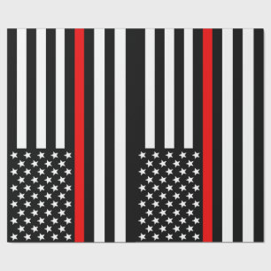 Papier Cadeau Indicateur de la ligne rouge mince USA