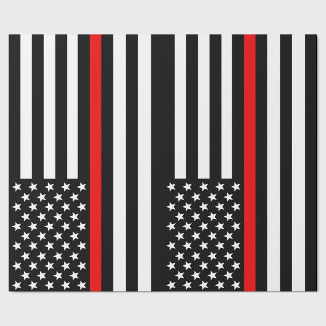 Papier Cadeau Indicateur de la ligne rouge mince USA (Couture)