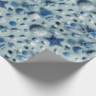Papier Cadeau Indigo côtier de photo d'étoiles de mer et de