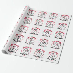 Papier Cadeau Infirmière néonatale NICU Gros Coeurs pour les min