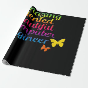 Papier Cadeau Ingénieur informatique drôle   Ingénierie fille mi