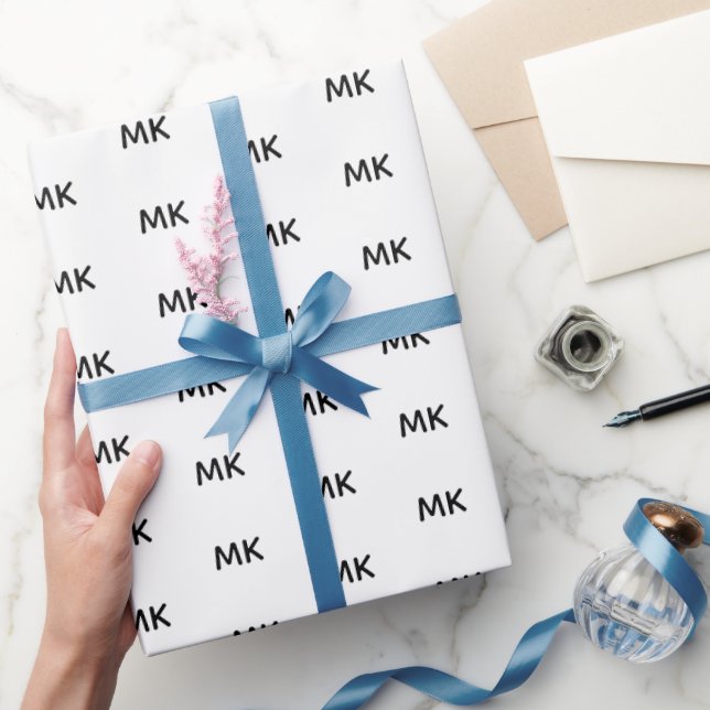 Papier Cadeau Initiales de marque personnalisées Logo Texte Entr (Cadeaux)