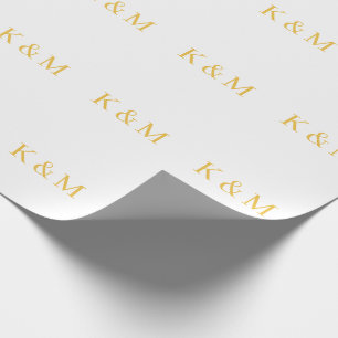 Papier Cadeau Initiales Monogramme Mariée Marié Couple Nom Maria