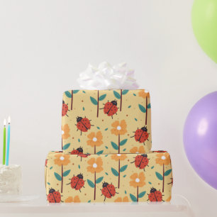 Papier Cadeau insecte et fleur
