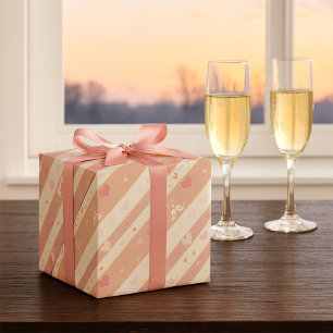 Papier Cadeau Inséparables Coeurs Valentine Motif Enveloppement 