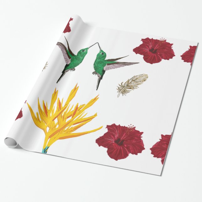 Papier Cadeau Inspiration des colibris (Déroulé)