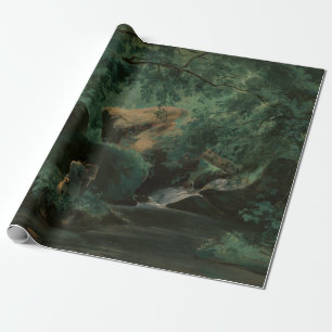 Papier Cadeau Intérieur de la forêt André Giroux avec un pein