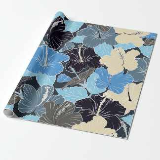 Papier Cadeau Intersecter courbe élégant flux d'hibiscus stylisé