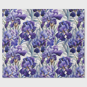 Papier Cadeau Iris bleu violet