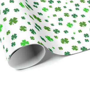 Papier cadeau irlandais Shamrock à quatre feuille