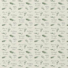 Papier Cadeau Isiah 9:6 | Foi Pine Sage à la main Noël