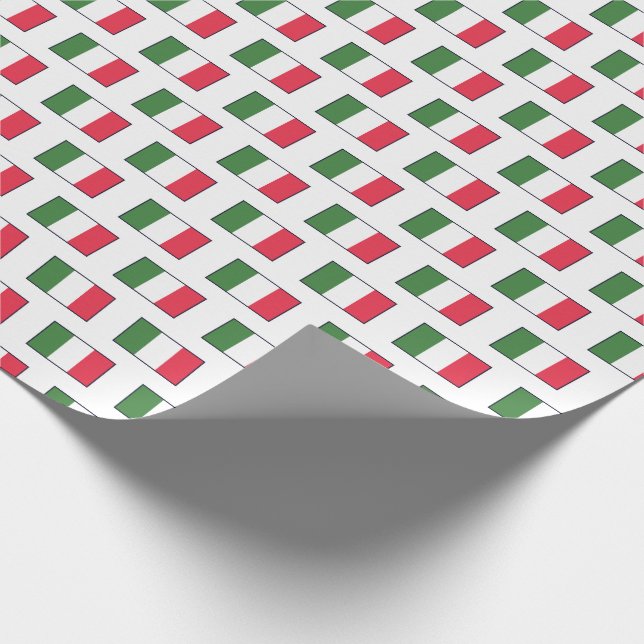 Papier Cadeau Italian Flags Repeat on White (Coin)