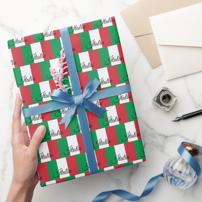 Papier Cadeau Italie papier d'emballage, drapeau italien patriot (Cadeaux)
