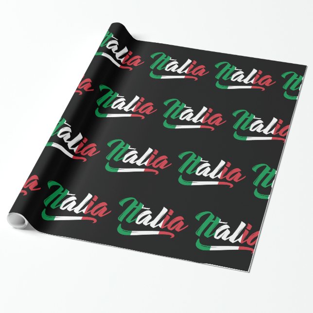 Papier Cadeau Italien Italia Italiano Motif (Déroulé)