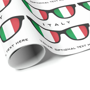 Papier Cadeau Italienne Nuances texte personnalisé et couleur em