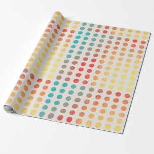 Papier Cadeau Ivoire de cercle d'arc-en-ciel de pois de peinture