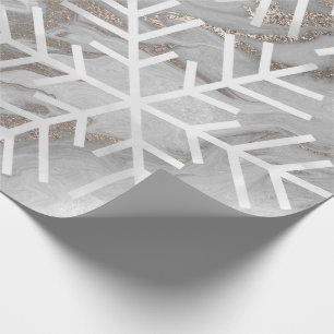 Papier Cadeau Ivoire de gris de marbre de vacances de Noël de