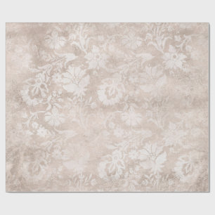 Papier Cadeau Ivoire et Grunge blanc Distressed Damask