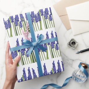 Papier Cadeau Jacinthe des vignes fleur pourpre bleu floral