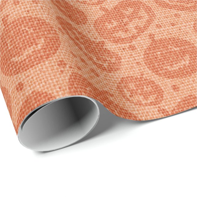 Papier Cadeau Jack-O-Lantern (Coin rond)