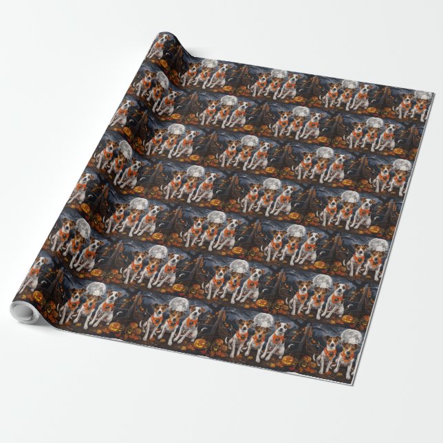 Papier Cadeau Jack Russell Halloween Épouvantable (Déroulé)