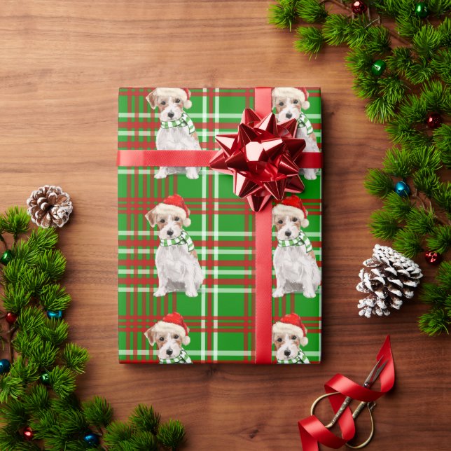Papier Cadeau Jack Russell Terrier Chien et Enveloppement de Noë (Cadeau de vacances)
