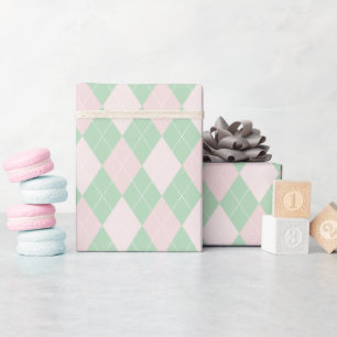 Papier Cadeau Jacquard de Baby shower St Patrick's Day rose et v